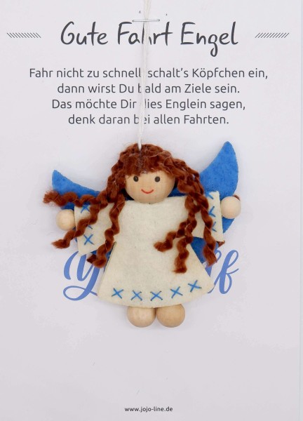 Glückswichtel - Gute Fahrt Engel mit Geschenkkarte 8 cm