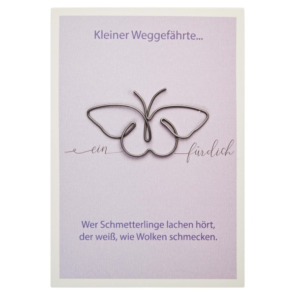 Drahtfigur mit Geschenkkarte - "Kleiner Weggefährte" - Schmetterling