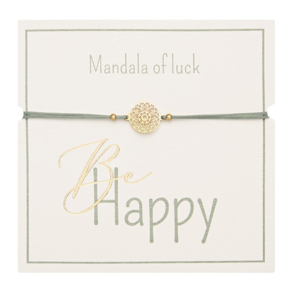 Armband "Be Happy" Mandala des Glücks vergoldet