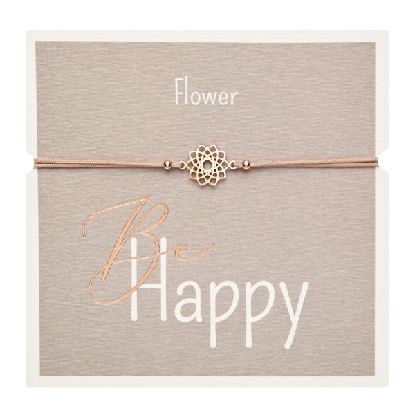 Armband "Be Happy" Blume rosévergoldet
