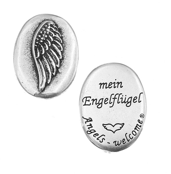 Engelsmünze "Mein Engelflügel" versilbert