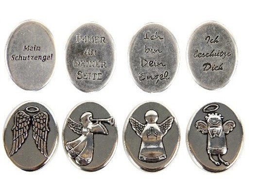Engelsmünzen mit Botschaft versilbert