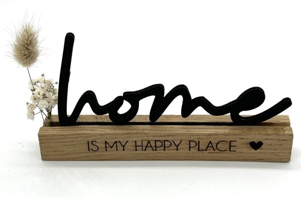 Haussegen "HOME IS MY HAPPY PLACE" 16 x 9 cm