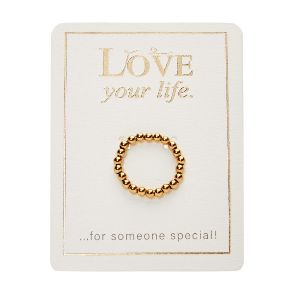 Ring "Love your life" - vergoldet