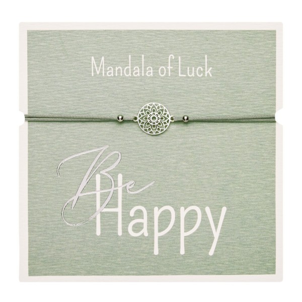 Armband "Be Happy" Mandala des Glücks Edelstahl