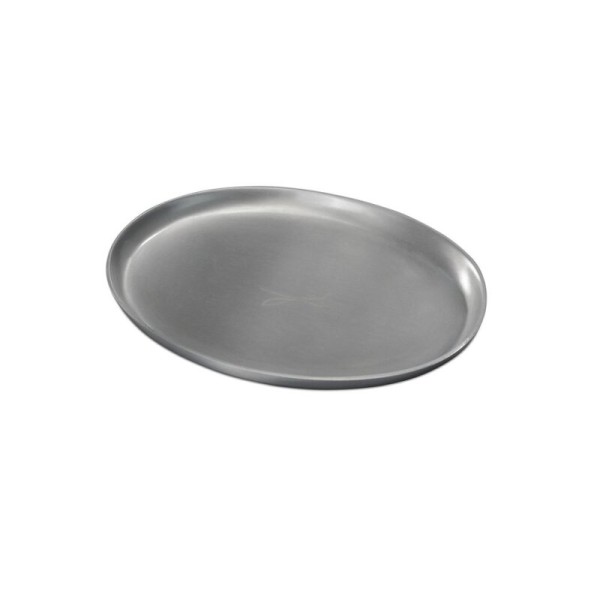 Kerzenteller oval 7x9 cm, Aluminium, satiniert, silber