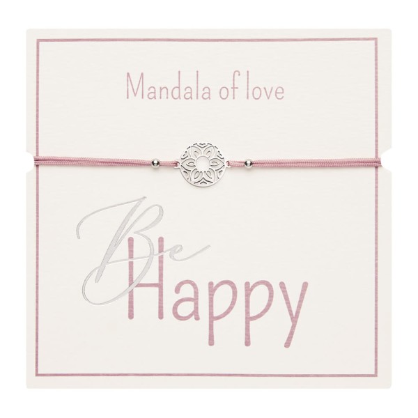 Armband "Be Happy" Mandala der Liebe Edelstahl